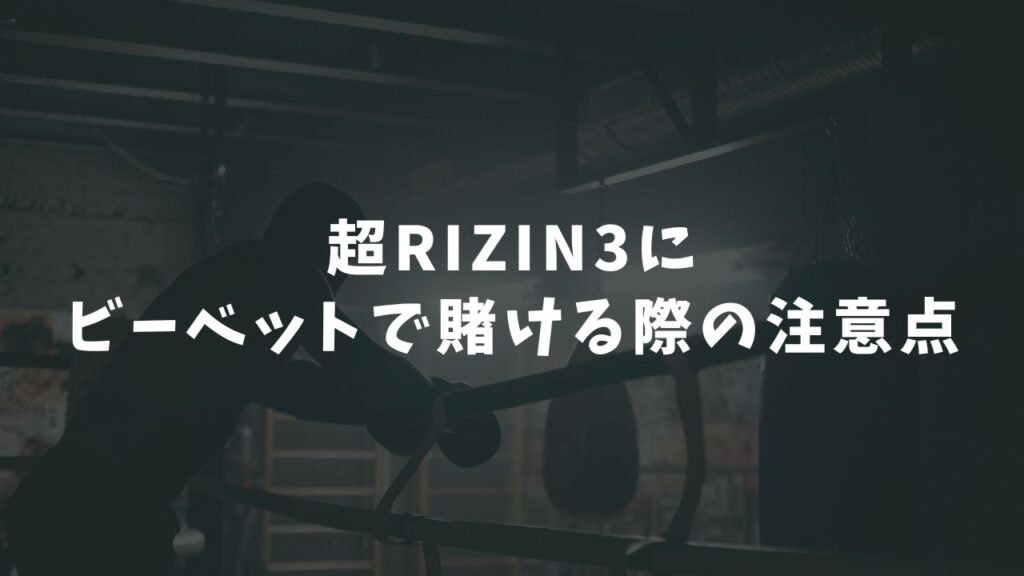 超RIZIN3にビーベットで賭ける際の注意点